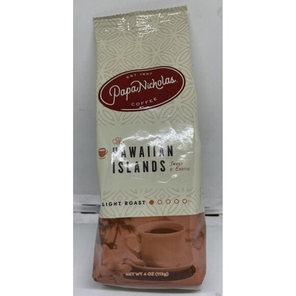 Papa Nicholas Hawaiian Islands Light Roast Coffee 4 Oz Lot of 2 Pack - Picture 2 of 4